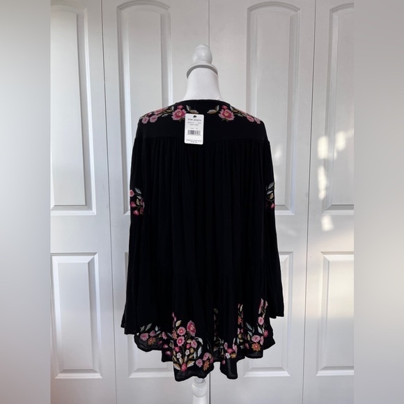 Free people nwt black boho hippie floral beach dress size XS - Picture 9 of 15